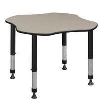 30" Clover Shaped Height Adjustable Classroom Desk- Maple