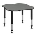 thumbnail image 1 of 30" Clover Shaped Height Adjustable Classroom Desk- Pewter Frost, 1 of 7