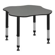 Regency 30" Clover Shaped Height Adjustable Learning Classroom Desk-Pewter Frost