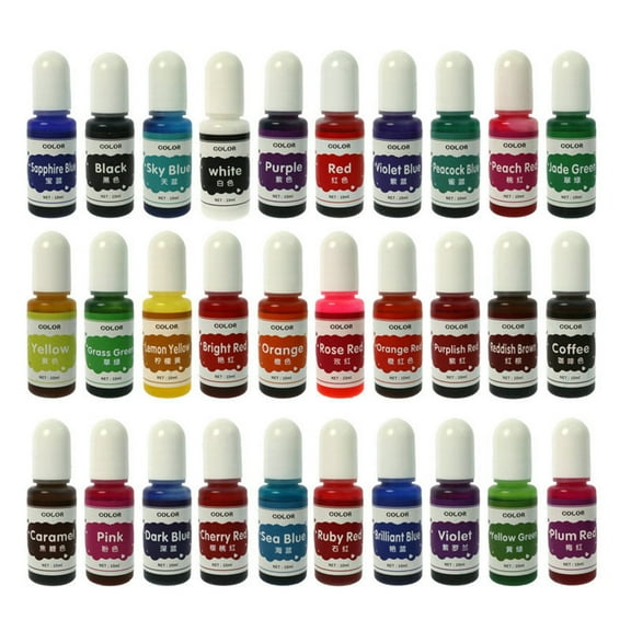 30 Colors Art Ink Alcohol Resin Pigment Kit Liquid Resin Colorant Dye Ink Paint