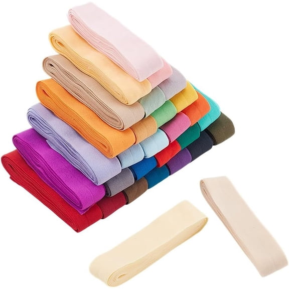 30 Colors Elastic Bias Tape Single Fold Bias Binding Tape 0.8" Stretch Sewing Fabric DIY Garment Accessories