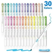 30 Colors Highlighters, Pastel Highlighter Pens Assorted Colors, Dual Tip Mild Color Highlighter Markers, Gift for Adults Coloring, Underlining by Shuttle Art