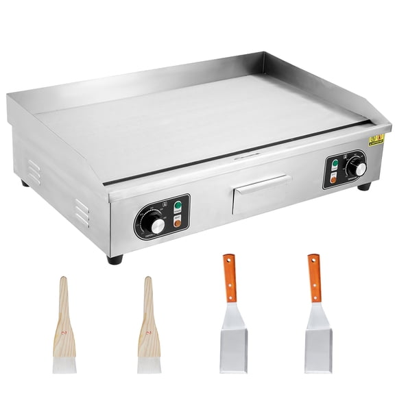 30" Commercial Electric Griddle 3000W Electric Countertop Griddle Nonstick 110V Stainless Steel Teppanyaki Flat Grill with Adjustable Temperature Control 122°F-572°F (NO PLUG) for Home Restaurant