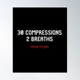 thumbnail image 1 of 30 Compression 2 Breaths Never Forget Cpr Life For Life Poster Wall Art, Modern Wall Decor, 12x18 UNFRAMED, 1 of 3