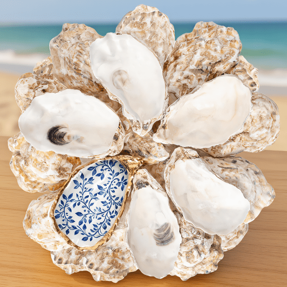 30 Concave Oyster Shells for Crafts, 3-4 Inch Medium Whole Oyster Shells for Decoupage, Vase Filler, Wedding DIY Decor