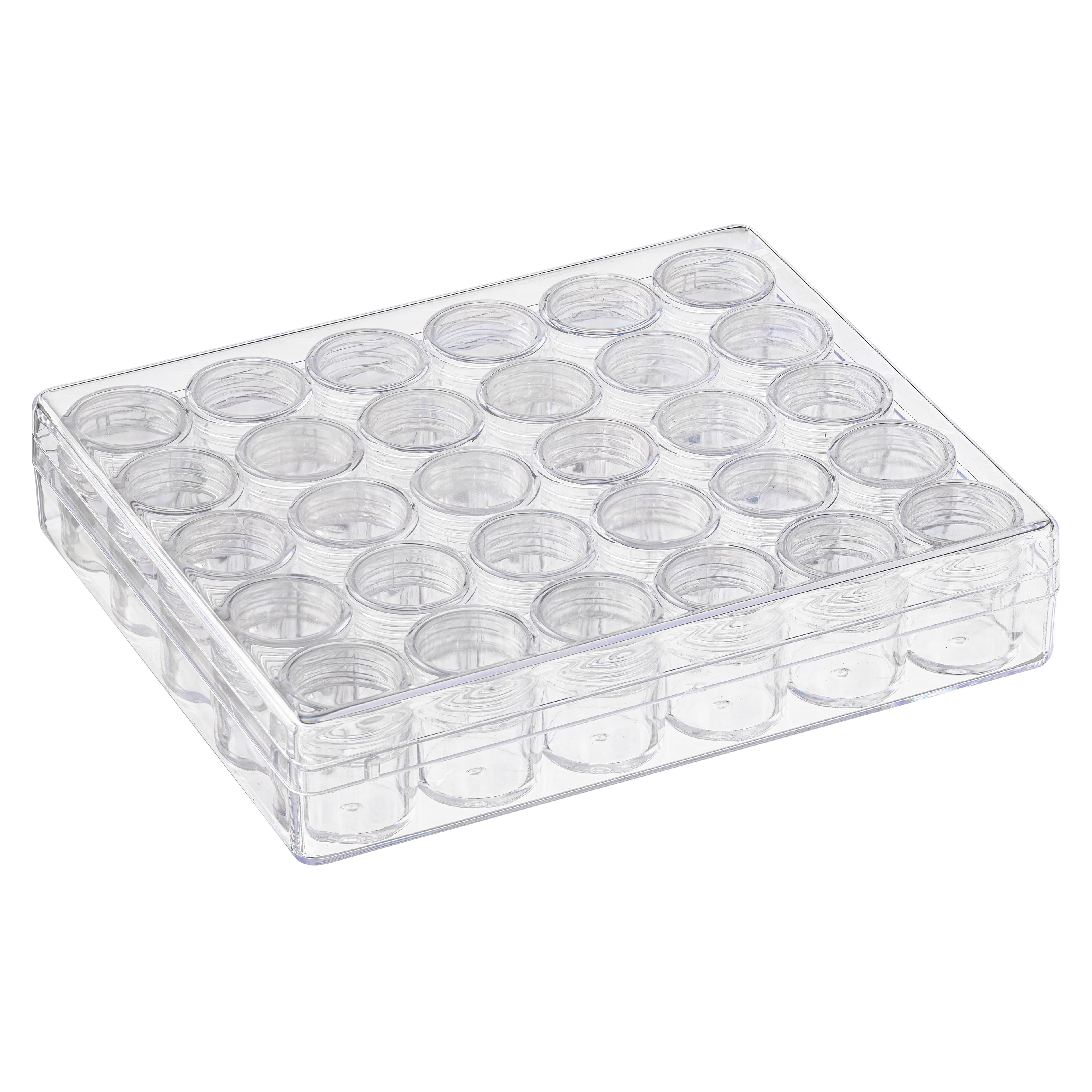 21816 Acrylic Storage Boxes with Lid Set with 30 Mini Plastic