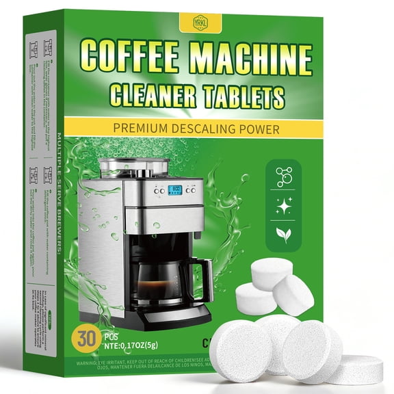 Coffee Machine Cleaner Descaler Tablets - 30 Count, Compatible with All Coffee Maker Pot Descaling & Cleaning Tabs, Descale Drip Coffe And Espresso Machines