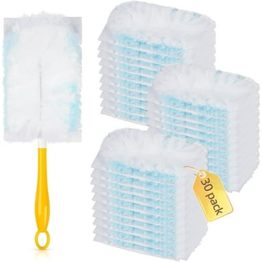 30 Count Duster Refills,180° Heavy Duty Multi-Surface Duster Replacement with 1 Standard Handle,Unscented