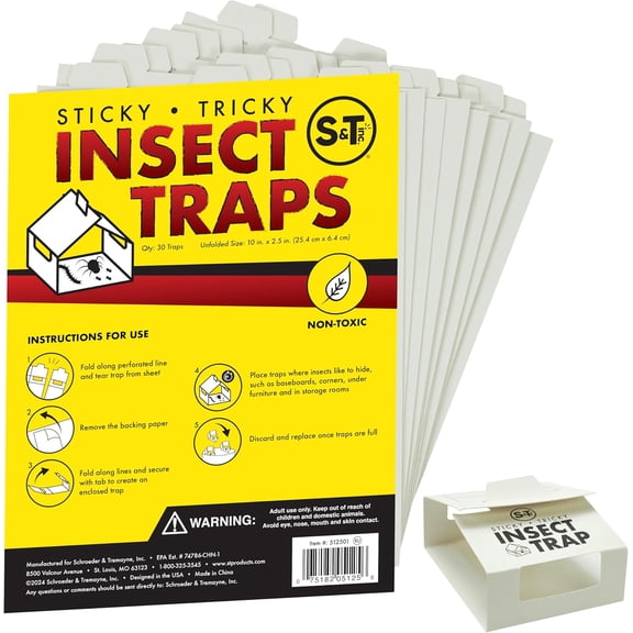 Upgraded Version 30 Count High Adhesive Spider Glue Traps, Non-Toxic Sticky Boards Catch Black Widow, Brown Recluse & Hobo Spiders for Home Basement Garage Utility Room Pest Control