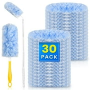 30 Count Heavy Duty Duster Compatible with Swiffer Duster,Disposable Microfiber Duster Refills with 1 Short Handle and 1 Extendable Handle