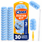 Heavy Duty Duster Refills, 30 Count Duster Refills with Handle & Extendable Handle*1 , Multisurface 360  Dusters with 4X Microfibers