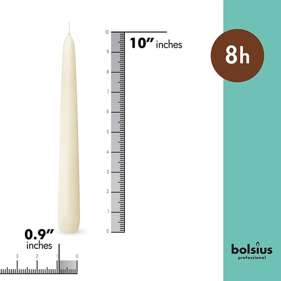 30 Count Household Ivory Taper Candles - 10 Inches - Premium European Quality - 8 Burn Hours - Bulk Pack Unscented Dripless and Smokeless Home Dcor, Restaurant, Wedding, & Party Candlesticks