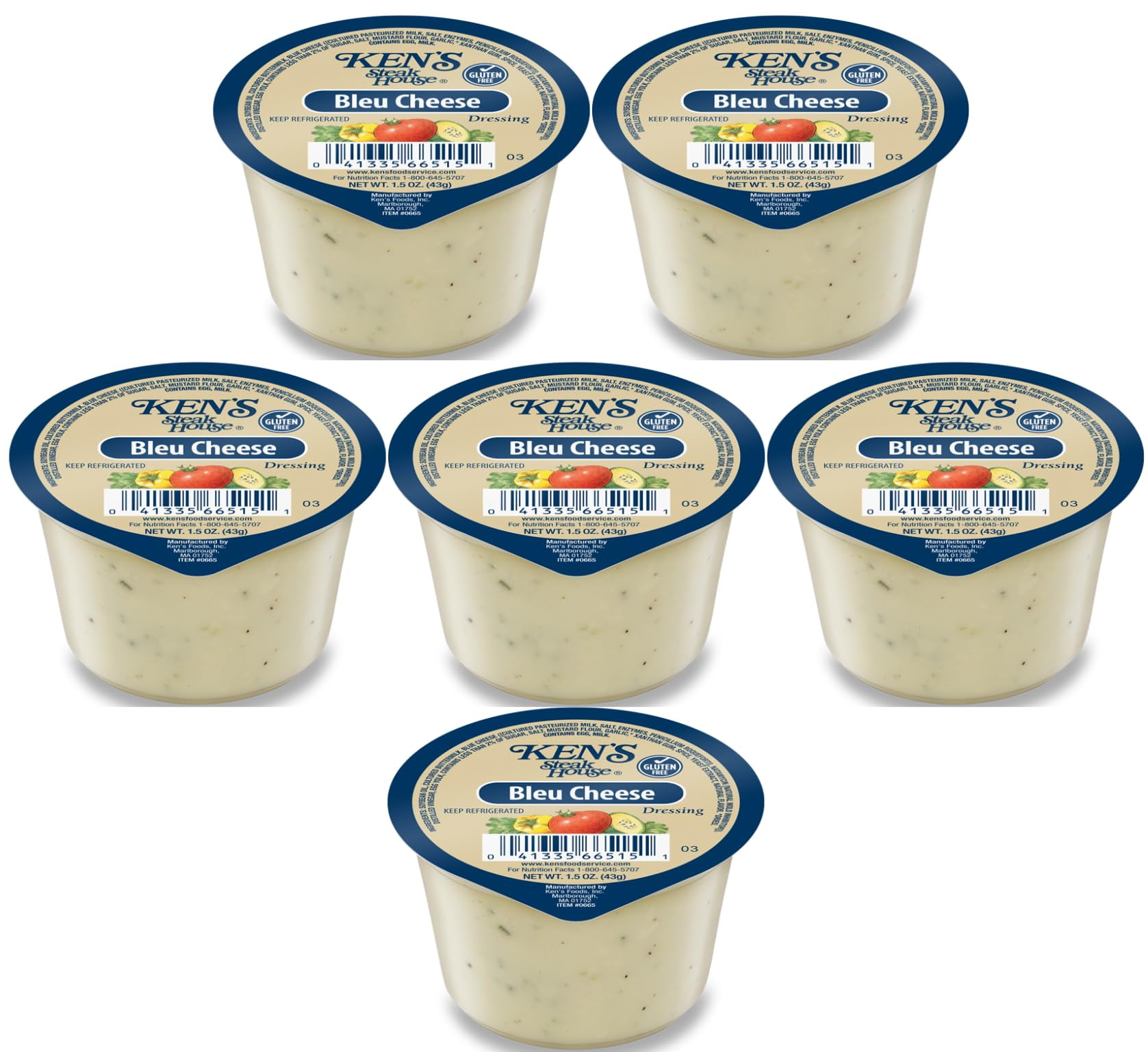 30 Count | Salad Dressing Dipping Sauce Portion Cups | Single Serve Packets (Blue Cheese)