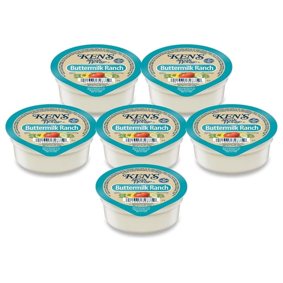 30 Count | Salad Dressing Dipping Sauce Portion Cups | Single Serve Packets (Buttermilk Ranch)