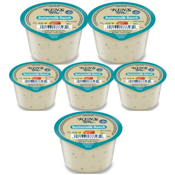30 Count | Salad Dressing Dipping Sauce Portion Cups | Single Serve Packets (Buttermilk Ranch)