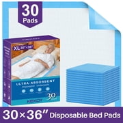 KEKOY Disposable Bed Pads 30 x 36, 30 Count Adult Pads for Incontinence, Ultra Absorbent Waterproof Mattress Protector, Bed mats for Adult