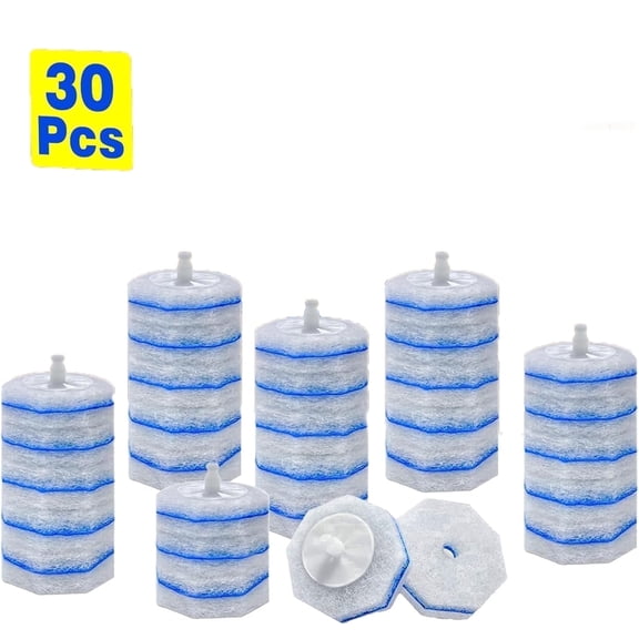 30 Count Toilet Bowl Wand Refills for Clorox , Disposable Toilet Brush Compatible with Clorox Toilet Cleaning System, Upgrade Fiber Bowl Cleaner Brush for Closestool Cleaning.