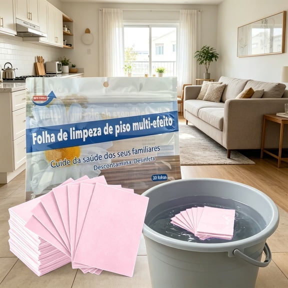 30 Count Water Soluble Floor Cleaning Sheets, Concentrated Non Woven Mopping Tabs For Hardwood Laminate Tile Concrete Floors 4 Scents Available