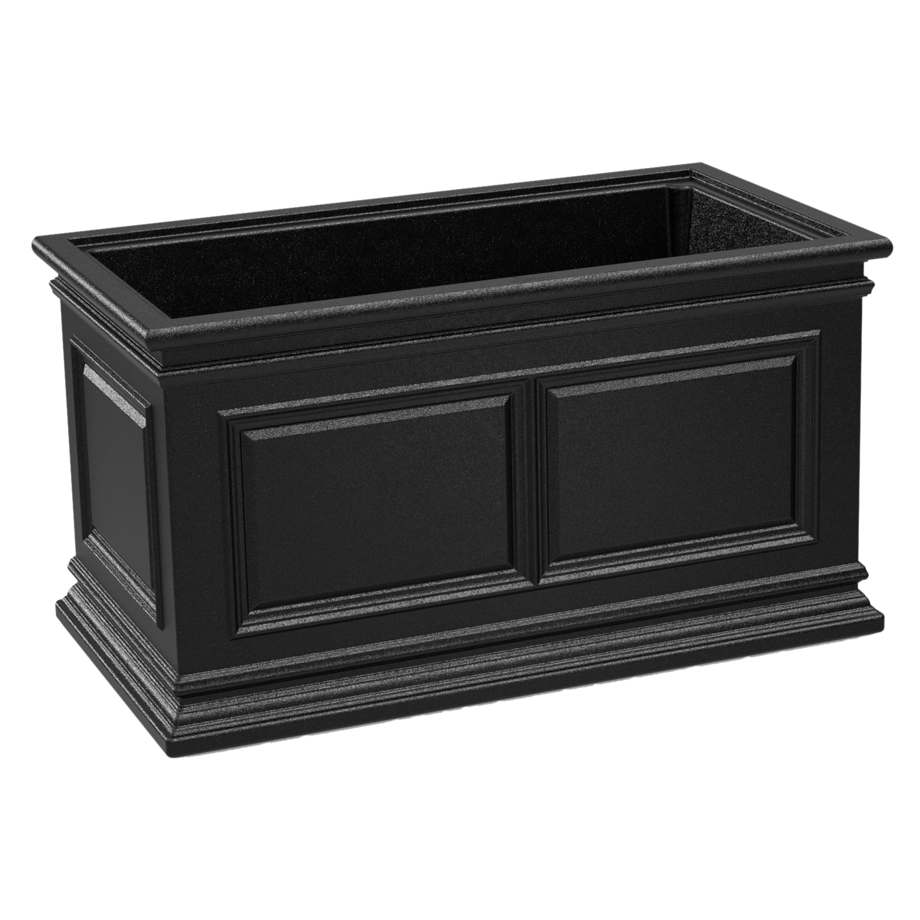 Large Black Self-Watering Rectangular Outdoor Planter
