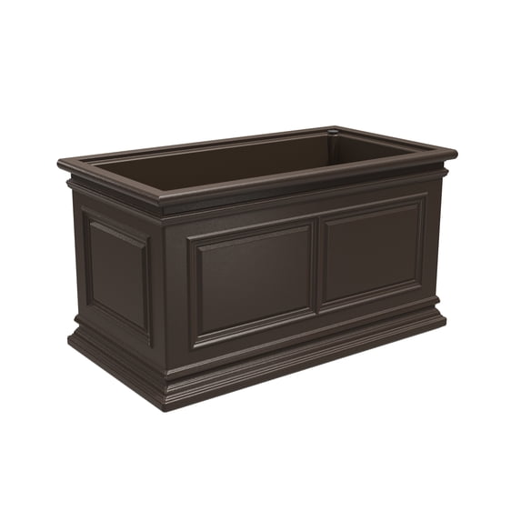 Algreen Covington 27" Self-Watering Planter, Trough, Brownstone Resin