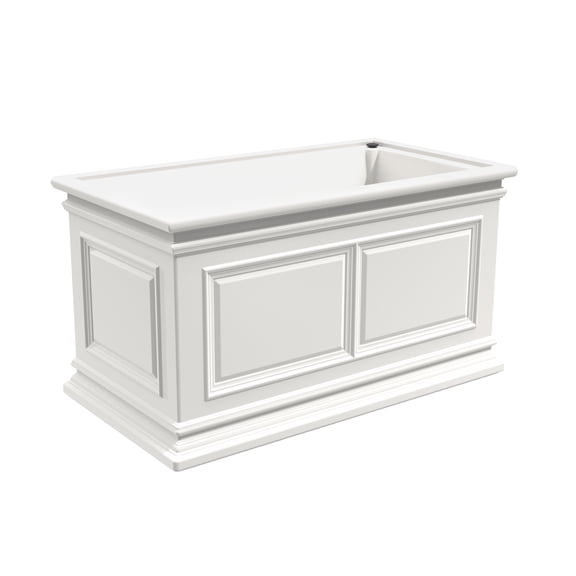 Algreen Covington 30" Self-Watering Planter, Trough, White Resin