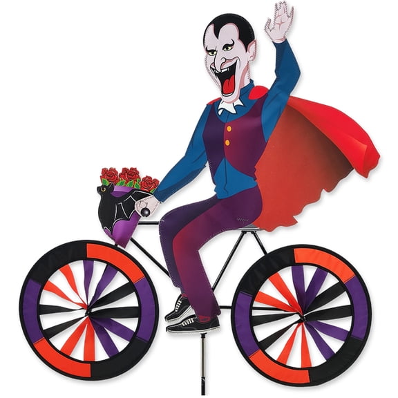 30" DRACULA on a Bike Spinner, Whirligig, Garden Stake by Premier Kites