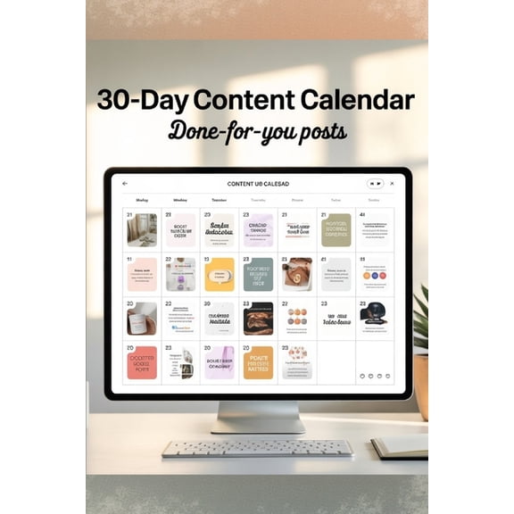 30-Day Content Calendar - Done for You Posts: Transform Your Social Media Strategy with Ready-to-Use Content That Engage, (Paperback)
