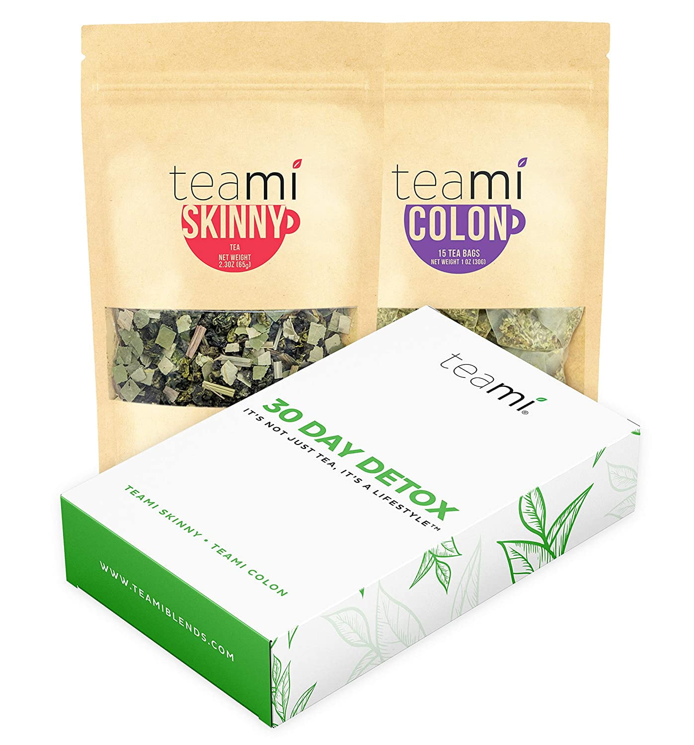 30Day Detox Tea Pack AllNatural Teatox Kit with Skinny & Colon