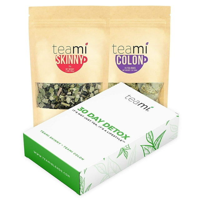 30Day Detox Tea Pack AllNatural Teatox Kit with Skinny & Colon Cleanse Loose Leaf Herbal Teas