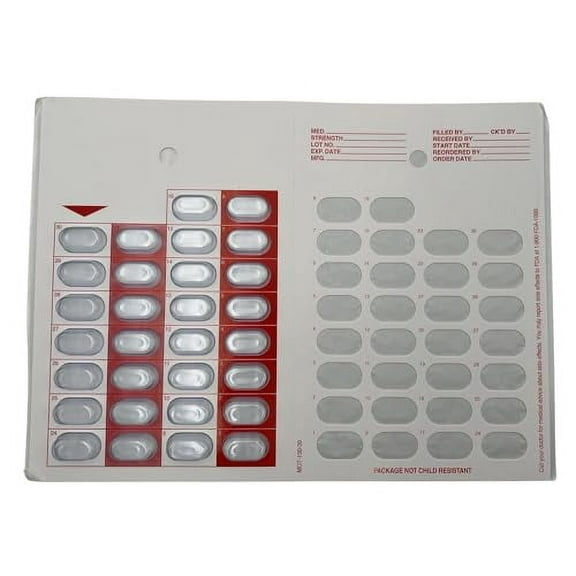 30 Day Single Dose Cold Seal Medication Blister Pack, Just Fill and Seal Disposable Blisters for Pill, Medicine and Vitamins (6 Pack)