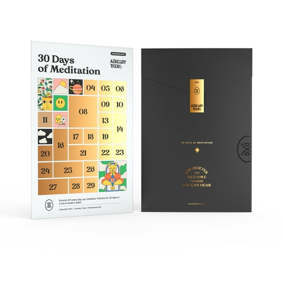 30 Days of Meditation Scratch-Off Poster, Meditation Decor, The Perfect Gift for Meditation Lovers, Ready to Gift Packaging