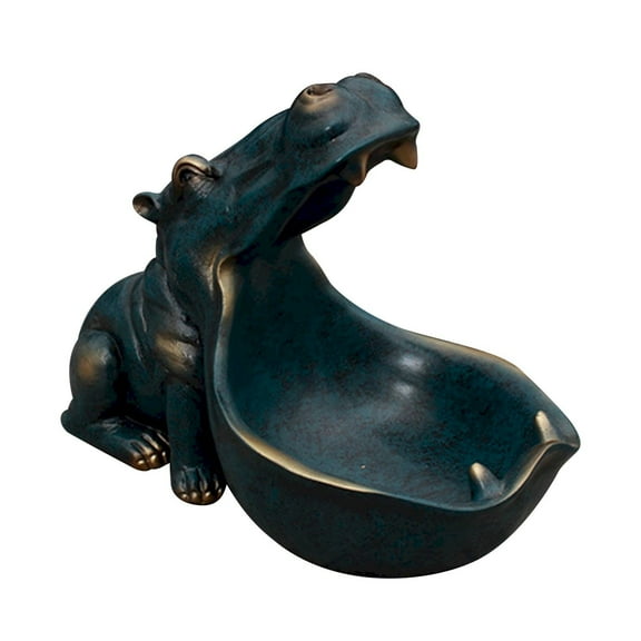 Up to 30% Off Decorative,Hippo Statue Home Resin Hippopotamus Figurine Fun Candy Dish Key Bowl Big Mouth Sculpture Table Art Decoration Sundries Container Storage Box