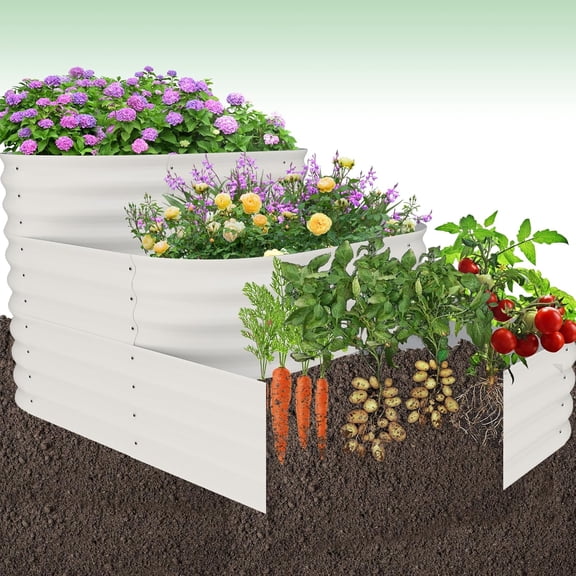 30" Deep Root Zone Raised Garden Bed – Open-Base Galvanized Steel Planter Box, Snap Assembly & Expandable Design for Healthier Vegetables/Herbs/Flowers (5x3.5x2.5ft, Family Gardening Kit)