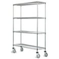 thumbnail image 1 of 30" Deep x 36" Wide x 60" High 4 Tier Chrome Wire Shelf Truck with 800 lb Capacity, 1 of 5