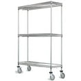 thumbnail image 1 of 30" Deep x 60" Wide x 60" High 3 Tier Chrome Wire Shelf Truck with 1200 lb Capacity, 1 of 5