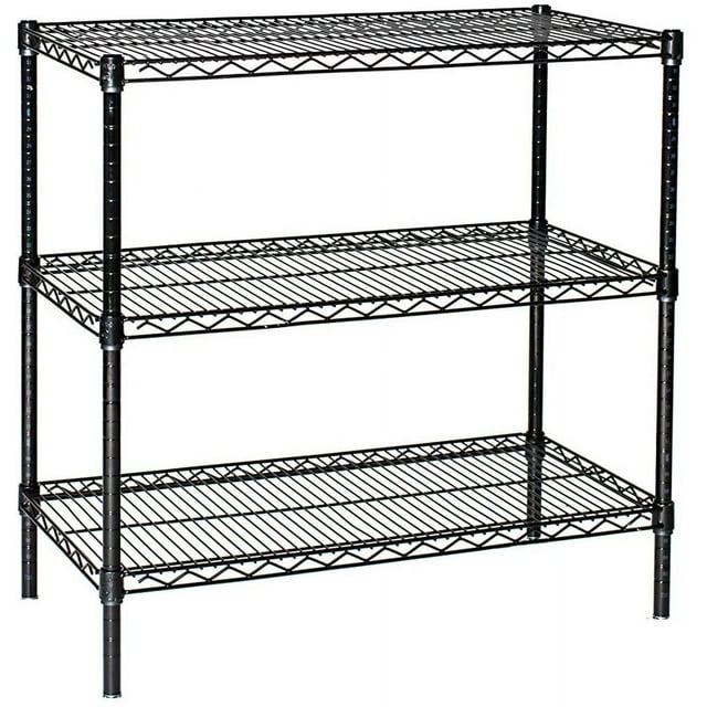 30" Deep x 72" Wide x 63" High 3 Tier Black Starter Shelving Unit