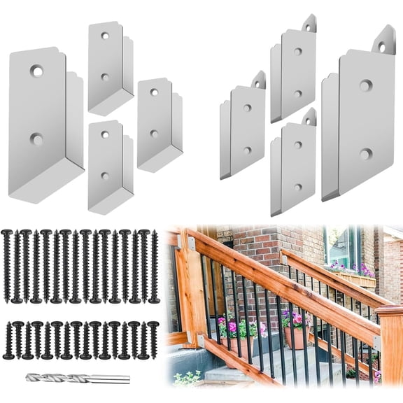 30 Degree Angle Deck Railing Bracket Connectors 4 Pairs, Heavy Duty Steel Concealed Bracket, Suitable for 2