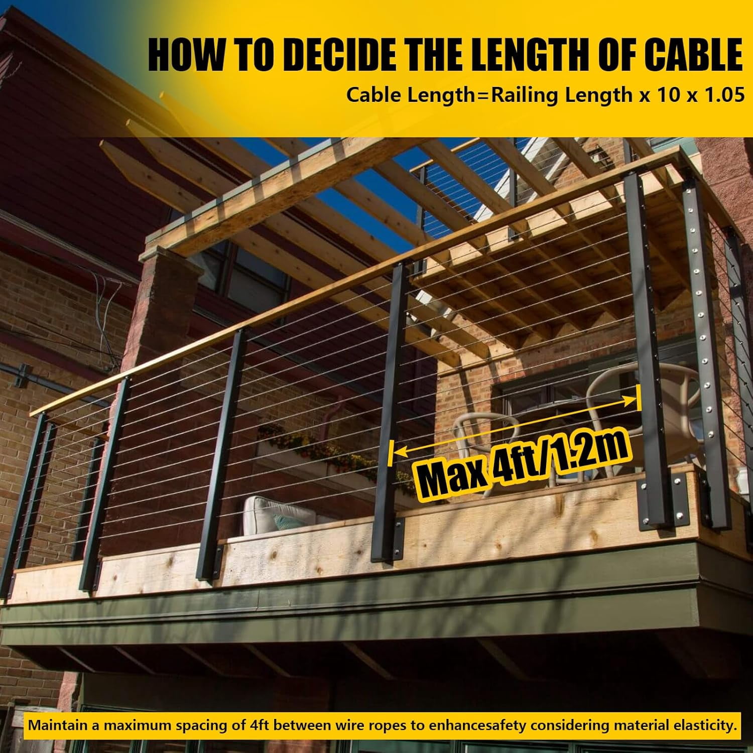 30 Degree Cable Railing Post - 42