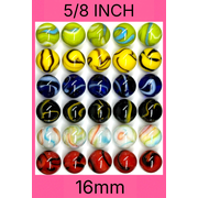 30 Deluxe Replacement Marbles Solid Glass Aggravation Wahoo Dirty Marbles Chinese Checker Game 16mm 5/8