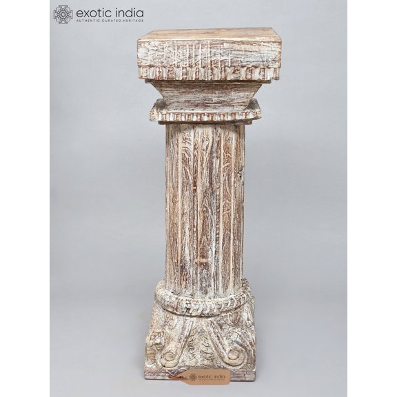 30" Designer Wooden Column Pedestal