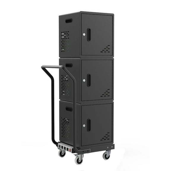 30-Device Modular Charging Cart, Black - Perfect For School, Classroom