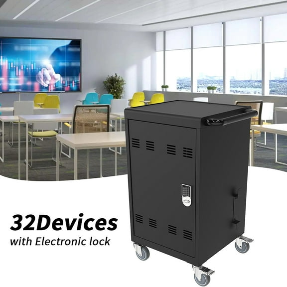 30 Devices Mobile School Charging Cart Station Mobile Devices Charging Storage Cart Locking Charging Station Cabinet