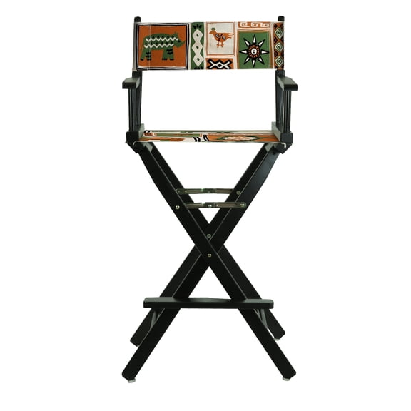 30" Director's Chair Black Frame-Congo BongoNatural