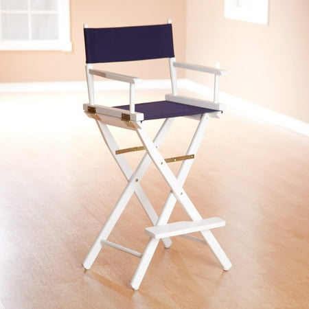 30" Director's Chair Black Frame-Navy Blue Canvas