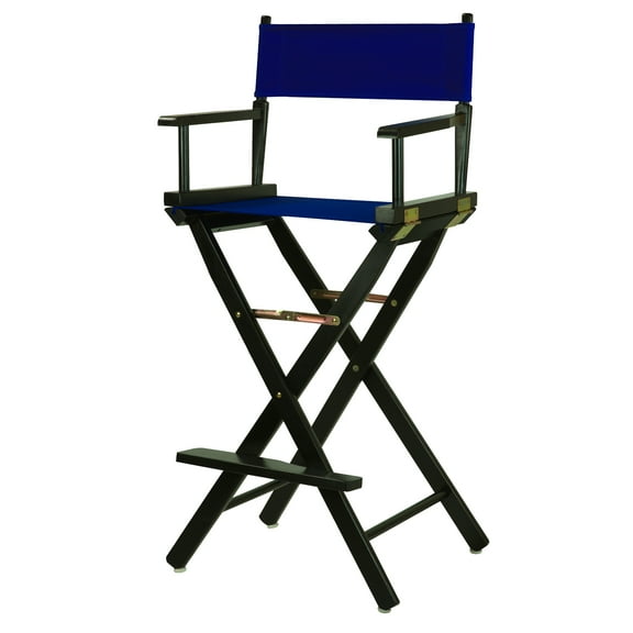 "30" Director's Chair Black Frame-Royal Blue Canvas"