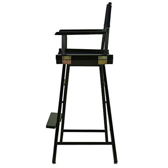 30" Director's Chair Black Frame-with Navy Canvas, Bar Height