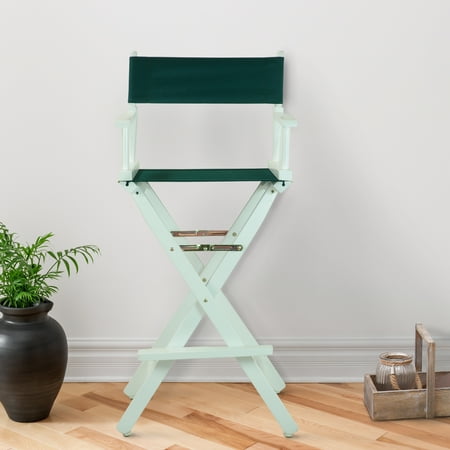 "30" Director's Chair White Frame-Hunter Green Canvas"