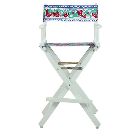 30" Director's Chair White Frame-Strawberry Park