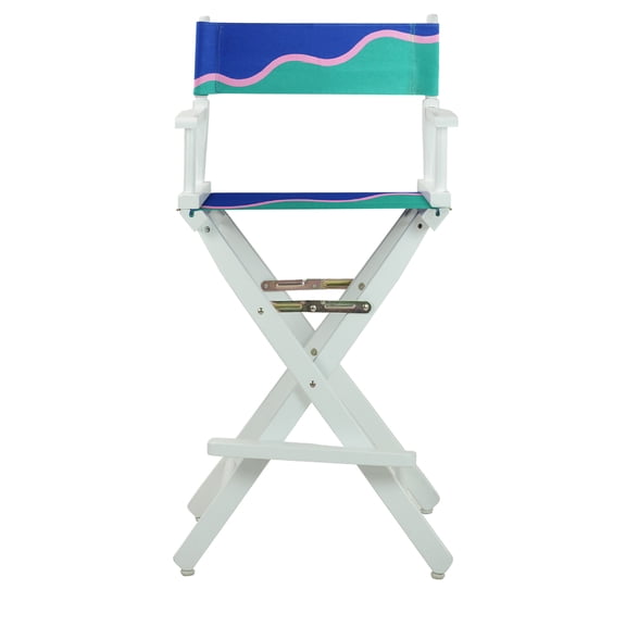 30" Director's Chair White Frame-Wavy Wave