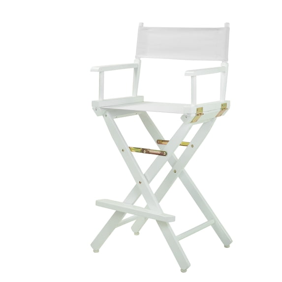 "30" Director's Chair White Frame-White Canvas"